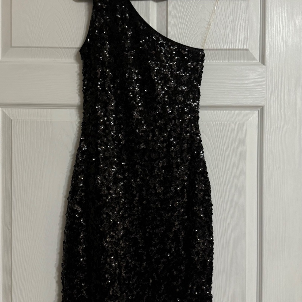 Black Sequin Mini Dress